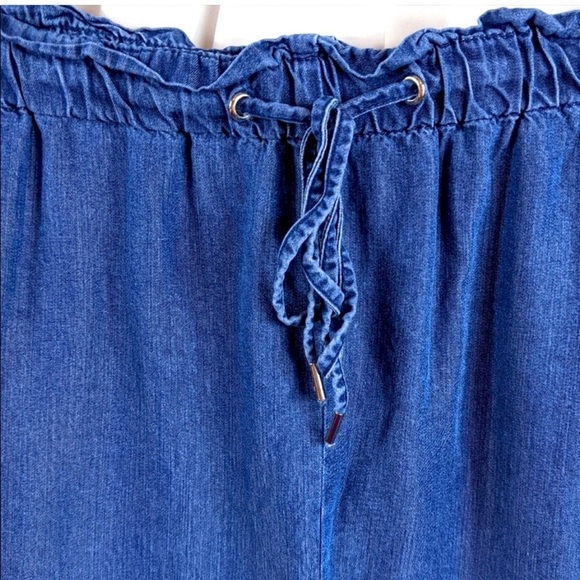 Anne Klein Drawstring Chambray Shorts Size Medium - Picture 2 of 15